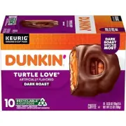 Dunkin' Turtle Love Flavored Coffee, 10 Keurig K-Cup Pods