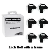 6Rolls 1.1"x2.4" Samll White Paper Address 800 Labels For Brother QL-570 DK-1209