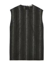 Stella McCartney Lurex Striped Crewneck Blouse IT40,IT42 Black