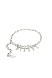 [Diesel] Diesel - 1cm chain belt with crystal logo charm - Belts - Woman - Silver UNI Silver