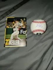 MITCH KELLER PITTSBURGH PIRATES SIGNED AUTOGRAPHED BASEBALL w/picture card