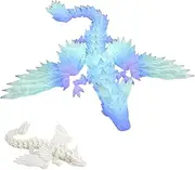 FANCYWUXI 3D Printed Crystal Dragon, Glow in The Dark, 3D Printed Dragon in Egg, Ewegliche Gelenke Dragon with Egg, 3D Printed Gift, Easter Egg, Movable Dragon Toy for Birthday