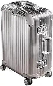 [YWYMCRJLV] Luggage Suitcase Aluminum Metal Password Trolley Luggage Suitcase Trip Cabin Carry-on 20/24/28/32 Inch Travel Bags Suitcases Suitcase, Black silver, 22 inch