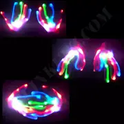 MULTICOLOR LED Fingers Flashing Gloves Light Up Lighting Glow Xmas Rave Party