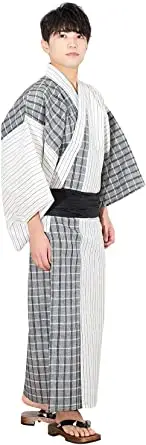 在飛比找樂天市場購物網優惠-KYOETSU 【日本代購】浴衣 男士 套装 男性 腰带 木
