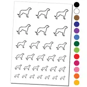 Irish Wolfhound Dog Outline Temporary Tattoo Water Resistant Set Collection