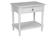 DA Polo 1 Drawer White Bedside Table