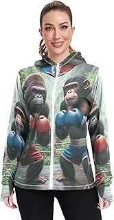 [RPLIFE] Apes Boxing Athletic Jacket Upf 50+, Long Sleeve Zip up Beach Jacket