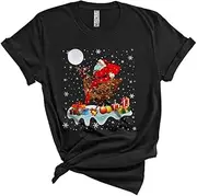 [Generic] Santa Riding Reindeer Chicken, Awesome Christmas Farmer Animal Lover, X-mas Pajama Family Group Unisex T-Shirt