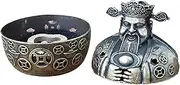 Incense Cone Holder - Meditation Tools,Aesthetic Antique God of Wealth Design Tray Box for Room Altar House Home Outdoor Bathroom Spa Meditation