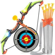 Kids Archery Toy Set with Bow Arrow LED Light Target Quiver Suction Cups