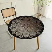 Round Tablecloth 70cm, Waterproof Round Table Cover Mandala Wipe Clean Table Protector for Kitchen Dining Room, Great for Diameter of Table 50-60