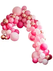 Large 200 Piece Pink And Chrome Balloon Arch Kit