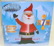 7Ft Gemmy Airblown Inflatable Lighted Waving Standing Santa Christmas Balloon