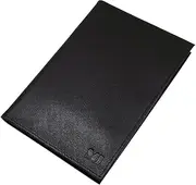[myledershop] Genuine Leather ID Folder Card Holder with 2 Compartments in Vegetable Tanned Cowhide Leather MJ-Design-Germany in Black, Einheitsgröße
