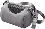 Small Pet Travel Carrier - Cozy Plush Transport Bag for Hamsters | Ventilated Mesh Backpack Enclosure for Rabbits, Lizards, Birds with Cylinder Pouch Design Suitable for Hedgehogs and Ferrets