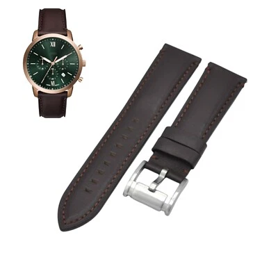 FS6073 22mm Brown Leather Watch Strap For Fossil
