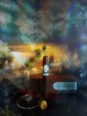 16 x 24 Davidoff ORO Blanco Cigar and Martini Painting Canvas