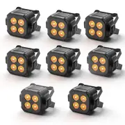 8Pc 4LED Stage Par Lights 80W RGBWYP+CYAN DJ Light with DMX/Remote/Sound Control