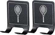Tennis Racket Holder | 2Pcs Wall Mounted Racket Rack | Heavy Duty Stainless Steel Tennis Racket Holder | Metal Hanging Hook Tennis Racket Hooks for Garage Gym Bedroom