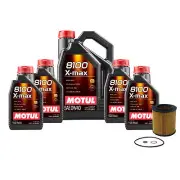 9L Motul 8100 X-MAX 0W40 WIX Filter Motor Oil Change Kit API SN For BMW