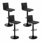 New set of 4 Bar Stools Fabric Kitchen Cafe Swivel Bar Stool Chair Gas Lift Blac