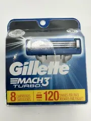 Gillette Mach3 Turbo Razor Blade Cartridges. 8 Cartridges