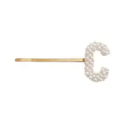 Culturesse The Pearly 6.5cm Alloy Letter C Hair Clip Women's Accessory Pearl