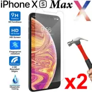 x2 Tempered Glass 9H Guard screen protector for Apple iPhone Xs MAX Front