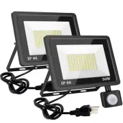 50W Motion Sensor Floodlight 6500K Super Bright Outdoor Security Light with P...