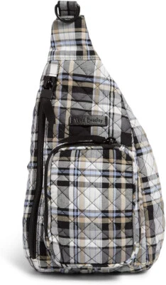 NWT Vera Bradley Iconic Mini Sling Backpack Belt Bag - Cozy Plaid Neutral