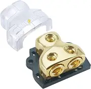 LEIGESAUDIO 0/2/4 Gauge in 0/2/4 Gauge Out Copper Amp Power Distribution Block for Car Audio Splitter (2WAY)