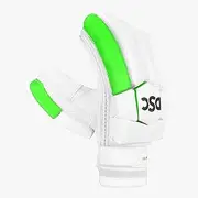 DSC Split 5000 Cricket Batting Gloves | Color: White | Size: Small Mens Right Hand | Material: Leather| 3 Piece Sidebar Padding | Leather Palm | Multi Flexpoints Construction | Fiber Reinforce