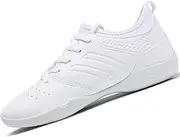 [DADAWEN] Cheer Shoes for Youth Girls Women White Cheerleading Dancing Shoes Athletic Training Tennis Walking Breathable Competition Cheer Sneakers