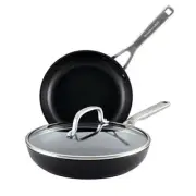 Nonstick Frying Pan Set With Lid, 3-Piece – 8 & 10 Inch Skillets, Durable