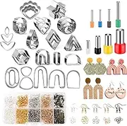 1172PCS Polymer Clay Cutters,Earring Making Supplies, with 39 Shapes Stainless Steels Clay Cutters,1125 PCS Earring Making Kit