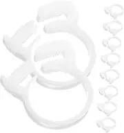iplusmile 10pcs White Plastic Hose Fixing Clips for Plumbing Automotive Industrial Use Effortless Installation with Toothed Grip for Secure Connection
