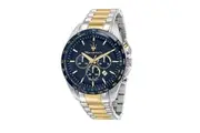 Maserati Traguardo Limited Edition Chronograph Two Tone Stainless Steel Blue Dial Quartz R8873612046 100M Men's Watch