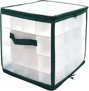 Christmas Bauble Storage Box for 64 Christmas Baubles, Christmas Decoration Storage Box with Compartments for Christmas Bauble Storage, Christmas Storage Bag for Christmas Tree Decorations