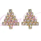 CRYSTAL CLEAR WHITE CHRISTMAS TREE EARRINGS MADE WITH SWAROVSKI ELEMENTS