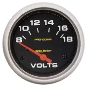 Auto Meter Voltmeter Gauge 5492; Pro-Comp 8-18 volts 2-5/8 in. Electrical
