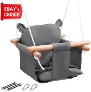 Yuchen Baby Swing Seat Indoor Outdoor Canvas Hammock Chair Grey