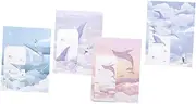 WEKAMOS 4sets Fresh Illustration Letter Paper and Envelope Set Premium Quality Stationery for Birthdays Thank You Notes and Special Occasions