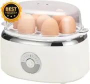 Electric Egg Steamer, Cooks 7 Eggs, One-Button Operation, Quick & Compact