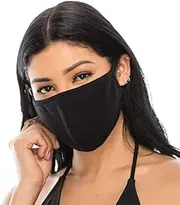 Black Adult Cotton Face Mask - Two Layer Soft T-Shirt Material - Washable - Adult One Size - Made in The USA (3 Pack)