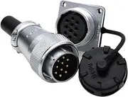 ZBLZGP Weipu WS24 10 Pin Connector Aviation Circular Power Metal Male Female Cable Plug Panel Chassis Socket for Automotive LED Solar Generator Outdoor Electrical Station