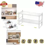 Effortless Installation Expandable Kitchen Spice Rack - 2 Packs of Metal Shelves