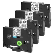 4PK TZe TZ-S131 Black On Clear Strong Adhesive Label Tape For Brother P-Touch