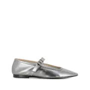 [Le Monde Beryl] Le Monde Beryl Leather Ballet Flats 41 IT SILVER