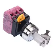 IDEC 22mm Metal Bezel 2 Position Maintained Key Switch 3NC IP65 YW4K-2AE03